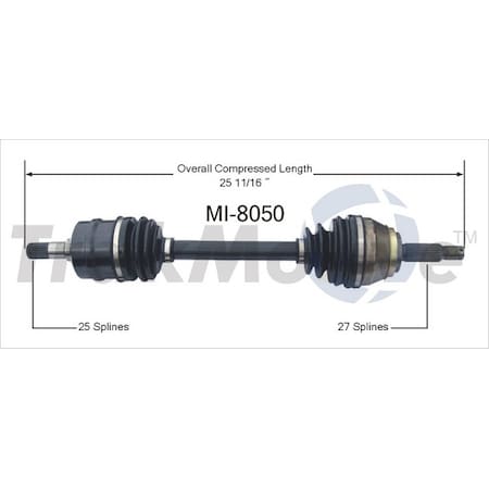 Surtrack Axle Cv Axle Shaft, Mi-8050 MI-8050